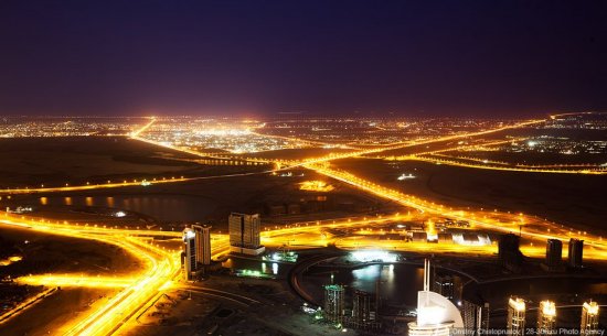 Вечерний Дубай с небоскреба Бурдж-Халифа ( 500 метров ) ( фото )