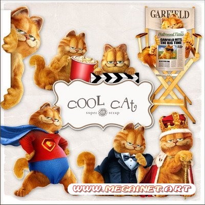 Клипарт для фотошопа - Cool cat ( Гарфилд )