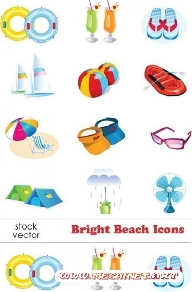 Векторные иконки - Bright Beach Icons