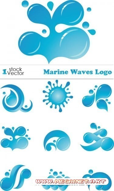 Marine Waves Logo Vector